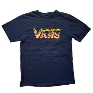Vans Kids Shirt Size Large fire logo yellow red black